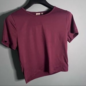 🍒Pink cropped tee L